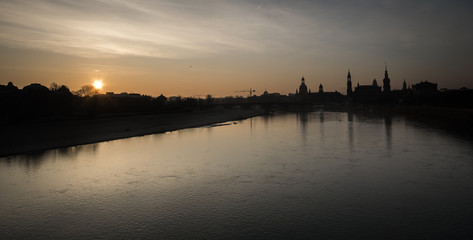 sunset over the Elbe - Dresden