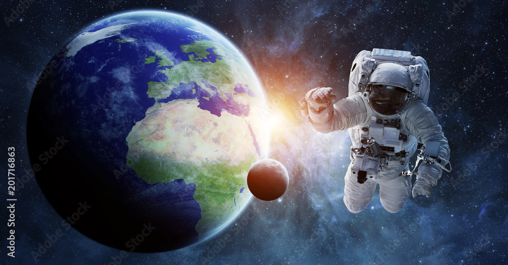 Aufkleber astronaut floating in space 3d rendering elements of this image furnished by nasa
