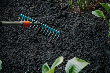 Cultivation of land with garden tool