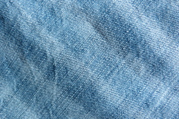 denim fabric blue white dense natural material cotton gin close-up background for decoration