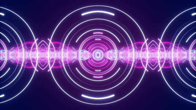 motion circular lines on blue background, loop