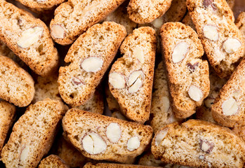italian cantuccini cookies as background