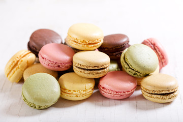 colorful macaroons as background
