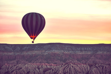 Colorful hot air balloon at the festival