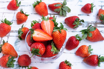 Strawberries overhead