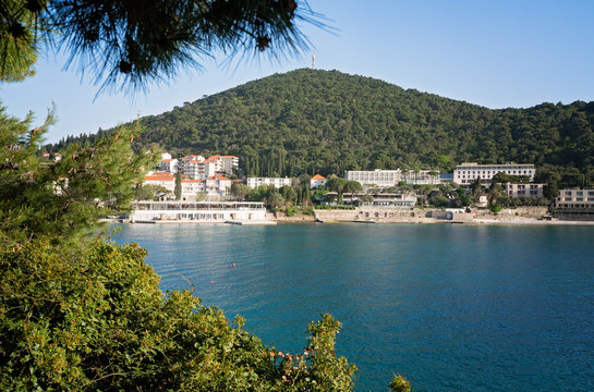 Coastline in Lapad district in Dubrovnik
