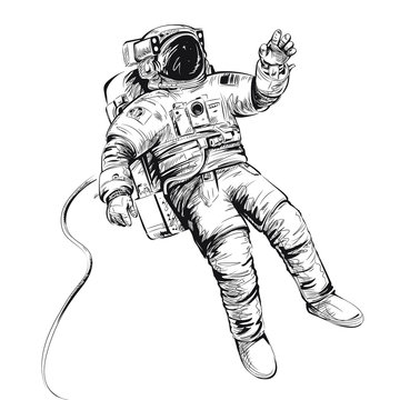 Astronaut sketch, Astronaut Space Oddity Art San Miguel de Allende,  astronaut transparent background PNG clipart | HiClipart