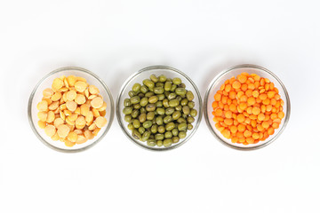 Masur Moong mung boot chana chickpea pea yellow red green dal