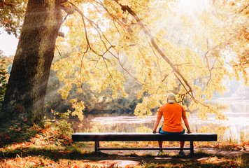 man siting on the bench