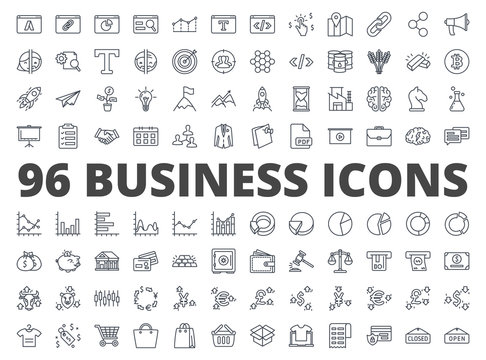 Business icon vector line pack