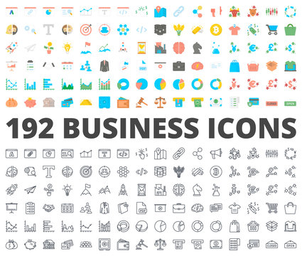 Business icon vector flat line