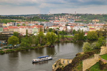 Fototapeta premium Vltava River from Vyshehrad Castle