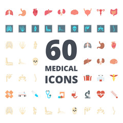 Medical medicine flat icon vector pack