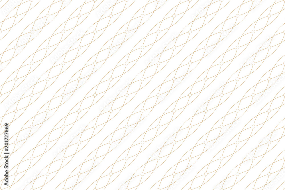 Poster Golden texture. Geometric seamless pattern with connected lines and dots. Lines plexus circles. Graphic background connectivity. Modern stylish backdrop for your design. Vector illustration.