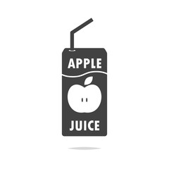 Apple juice box icon vector