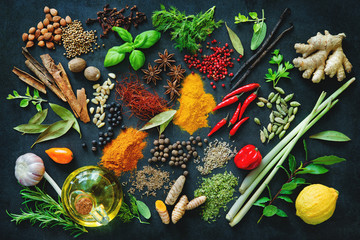 Various herbs and spices