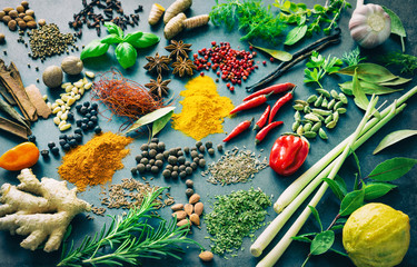 Various herbs and spices