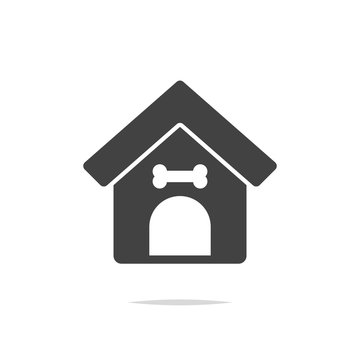 Dog house icon vector isolated