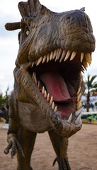 dinosaur mouth with big teech close up
