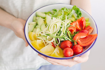 Close-up of fresh vegetables in salad