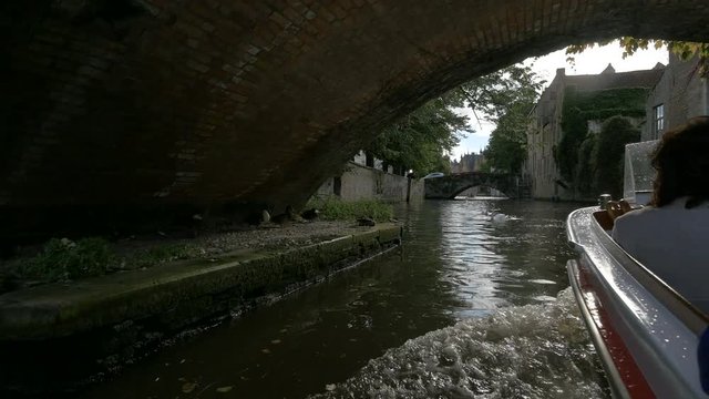 Boat Sailing On Dijver Canal