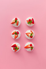 Beautiful pastries with fresh strawberry