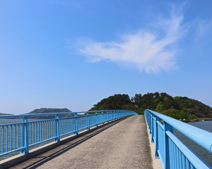 湖山池にある青島を渡す橋