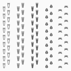Set ofmechanic animals footprints.