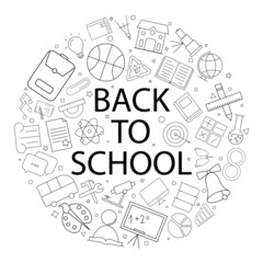 Vector back to school pattern with word. Back to school background