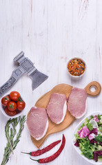 Raw pork slice