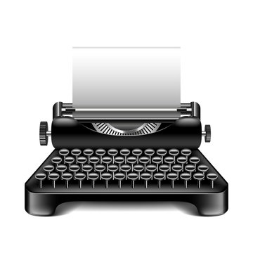 Vintage typewriter isolated on white vector
