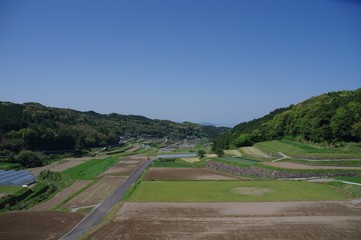 日本の田舎　棚田の風景