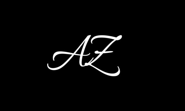 AZ Script Letter Logo Design Template Vector