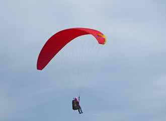 Paraglider flying