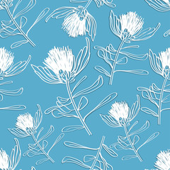 Wild flower pattern in blue