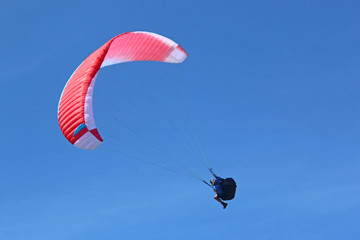 Paraglider flying