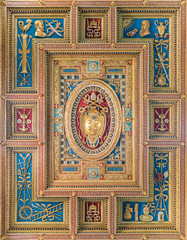 Pope Pius IV Medici family coat of arms in the Basilica of Saint John Lateran in Rome.