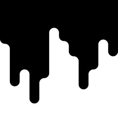 the liquid flows down the surface