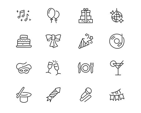 Party Hand Drawn Icon Design Illustration, Line Style Icon, Designed For App And Web