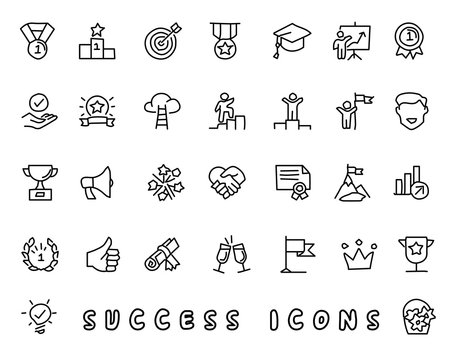 success hand drawn icon design illustration, line style icon, designed for app and web