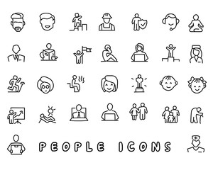 people hand drawn icon design illustration, line style icon, designed for app and web