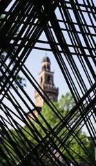 View of the Castello Sforzesco in Milan, Italy