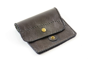 leather purse bag isolated on white background