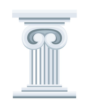 Roman column pedestal or pillar. Flat style design. Vector illustration isolated on white background. Web site page and mobile app