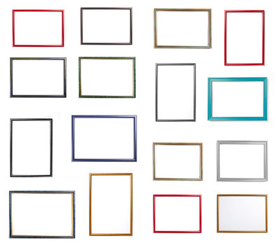 Big set of frame for painting or picture on white background.