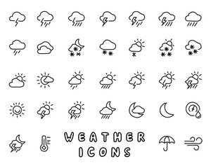weather hand drawn icon design illustration, line style icon, designed for app and web