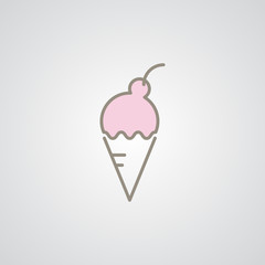 ice cream strawberry flavor icon vector illustration