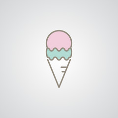 ice cream strawberry flavor icon vector illustration