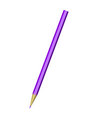 A purple pencil on a white background