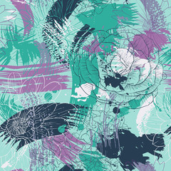 vector seamless pattern with flowers